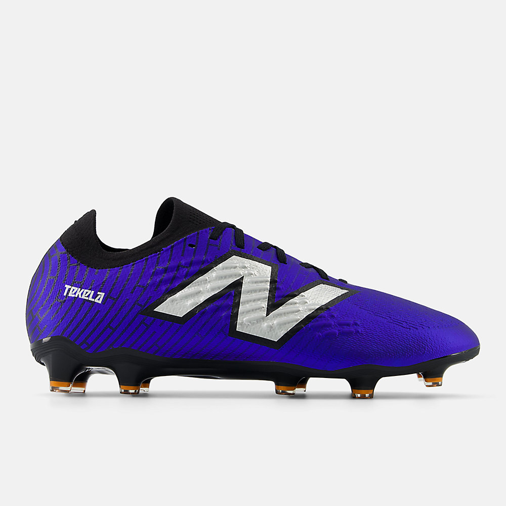 New Balance TEKELA MAGIA LOW LACED FG V4+ Shoes Infinity Blue with Metallic Silver and Black